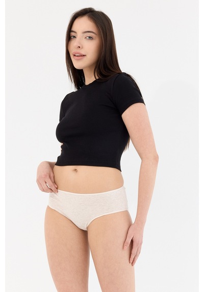 Air Krem Yüksek Bel Slip Külot Krem