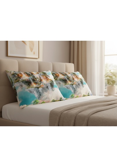 Artunhome Poplin Dijital Baskılı Yastık Kılıfı Seti 2 Adet 50x70 Cm %100 Pamuk Art20120042 Çok Renkli