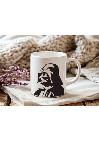 Darth Vader Dark Side Kupa Bardak Star Wars Temalı Siyah Beyaz Minimal Tasarım Kupa Beyaz