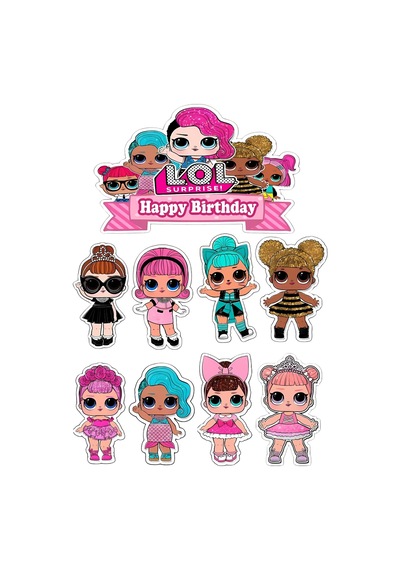 Lol Bebek Yenilebilir Cupcake Ve Pasta Resim Baskı