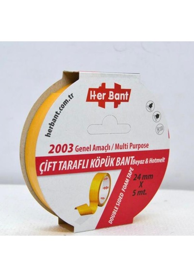 Her Bant Çift Taraflı Köpük Bant Askılı 24x5 Mt 2003 Diğer