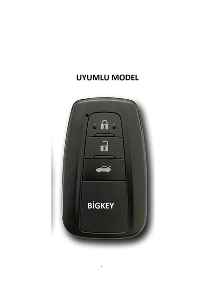 Toyota Corolla Smart Siyah Karbon Araba Anahtar Kılıf Kumanda Kabı Kılıf Logo Arkada