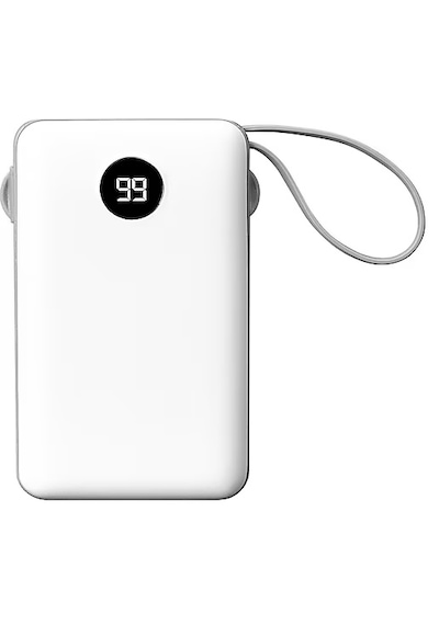 S-link P102 10000 mAh PRM 2XUSB + Type-C + Micro + Lightning Beyaz LCD Taşınabilir Powerbank