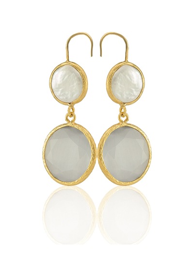 Kadir Jewellery 22 Ayar Altın Kaplama Kadın İnci Küpe -el İşçiliği Ve Hipoalerjenik Küpe Gri 55660911