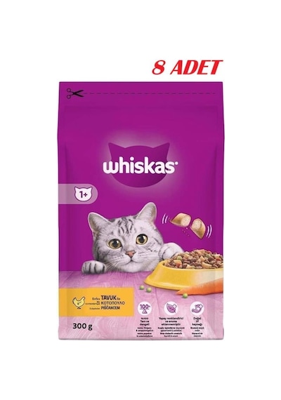 Whiskas Tavuklu ve Sebzeli Yetişkin Kedi Maması 8 x 300 G