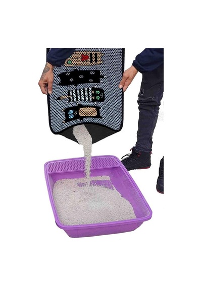 Aktunç Elekli Tuvalet Desenli Önü Kedi Kumu Paspası 60x120 Cm Desen 1