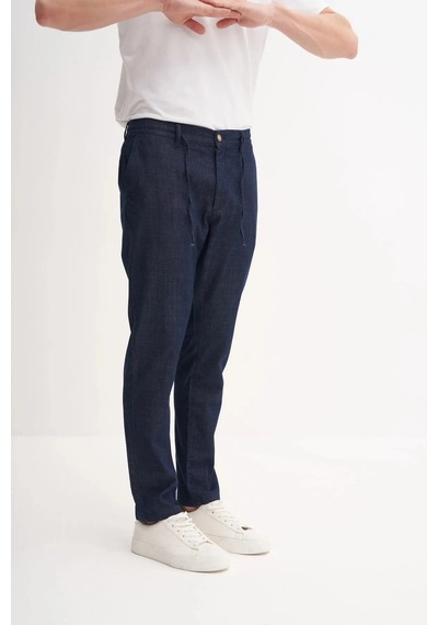 Cazador Jogger Denim Pantolon Beli Bağcıklı Düz Paça 812 Mavi