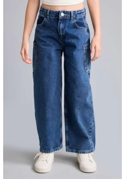 Defacto Baggy Fıt Jean Lacivert Pantolon Kız Çocuk H8896a826aunm34 Mavi-nm34