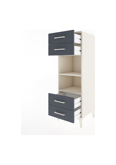 Hyperion Dolap 2 Raflı 4 Çekmeceli 44x44x134 Aytaşı-antrasit Aytası