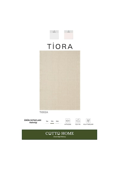 Tiora Tı002a Krem Jüt Halı Naturel Sisal Örme Hasır Modern Yıkanabilir Dayanıklı Tozu Yok