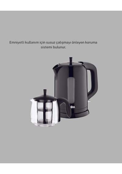 Sinbo Elektrikli Çay Makinesi 1.7 L Su Isıtıcı Ve Cam Demlikli Güvenli Kullanım - Lisinya