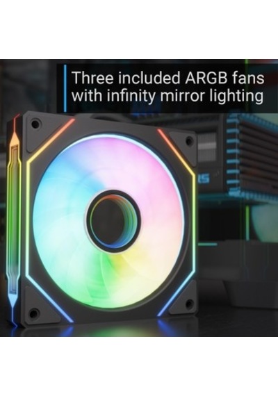 3x12cm Mirror A-rgb Fanlı Bilgisayar Kasası, Panoramik Tempered Panel İle
