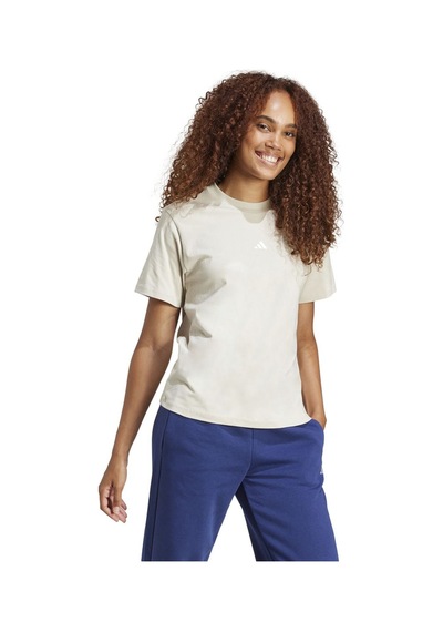 Adidas Essentials Small Logo Cotton Tişört Jı6079 Ekru