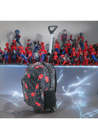 Çocuk Anaokulu Kreş Çekcekli Çanta 2 Bölmeli Suluklu Spiderman