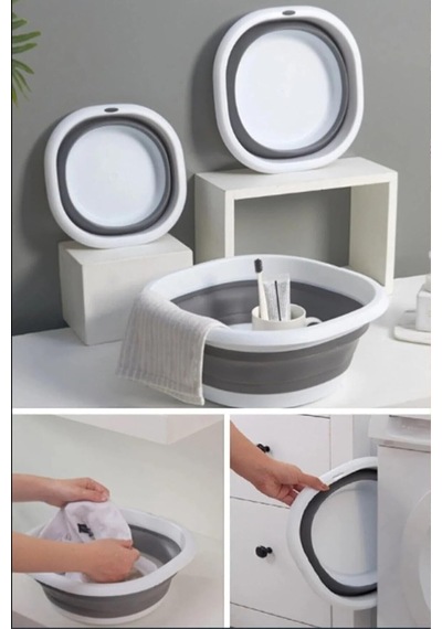3'lü Katlanır Leğen Seti 2.7 Lt 5 Lt 10 Lt Tek Renk