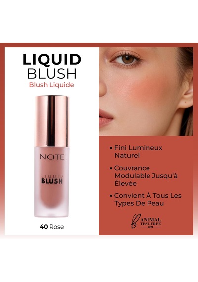 Cosmetics Liquid Blush Nemlendirici Etkili Likit Allık - 40 Rose Çok Renkli