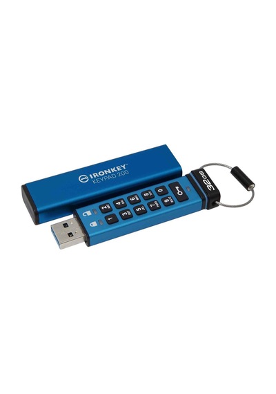 Kingston Ikkp200-32gb 32gb Ironkey Keypad 200, Fıps 140-3 Lvl 3 Pending Flash Bellek