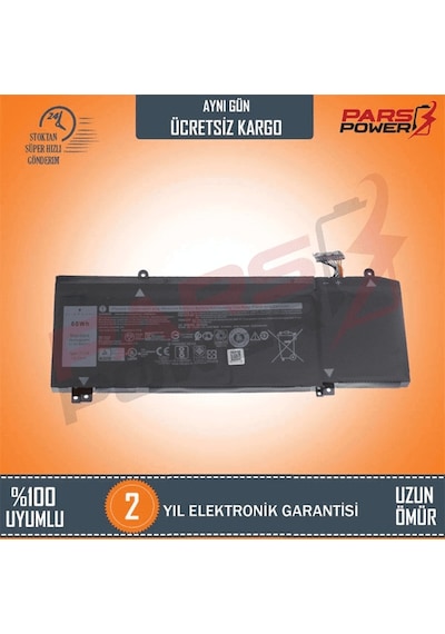 Dell Uyumlu 17 G7 7590, P82F Batarya - Pil 4 Hücre - Üretici 241703