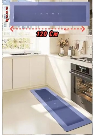 Banyo Paspası-kaymaz Tabanlı-süper Emici Banyo Paspası-abdest Paspası-uzun Mavi 50 120 Mavi Çok Renkli