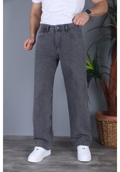 Felvıno Erkek Yıkamalı Baggy Bol Kesim Kot Pantolon Antrasit