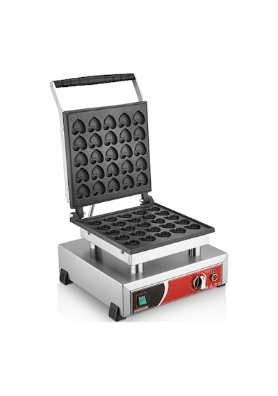 Kutlu Tekli Kapaklı Kalpli Bubble Waffle Makinesi