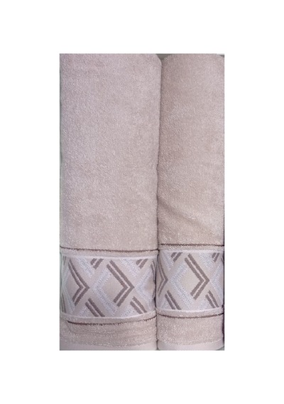 Fiore Line Bej Mürdüm Bambu Hamam Seti Bej - Mürdüm
