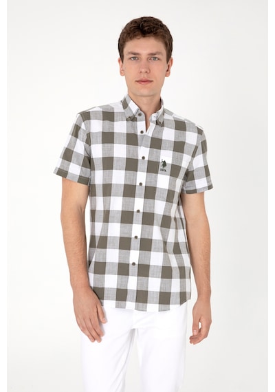 U.s. Polo Assn. Erkek Vizon Gömlek Kısa Kollu 50299813-vr052 Vizon