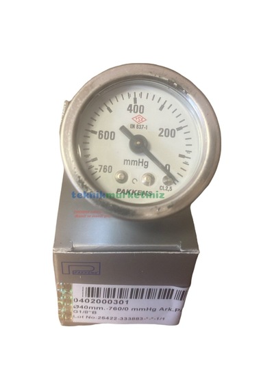 40MM -760MMhg Panotip Arka Çıkış G1/8" Kurutip VakuMMetre Pakkens