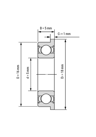 F625 Zz Minyatür Flansli Rulman 5X16X5 444323426