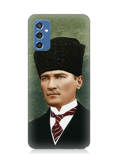 Samsung Galaxy M52 Uyumlu Mustafa Kemal Atatürk Desenli Silikon Kılıf