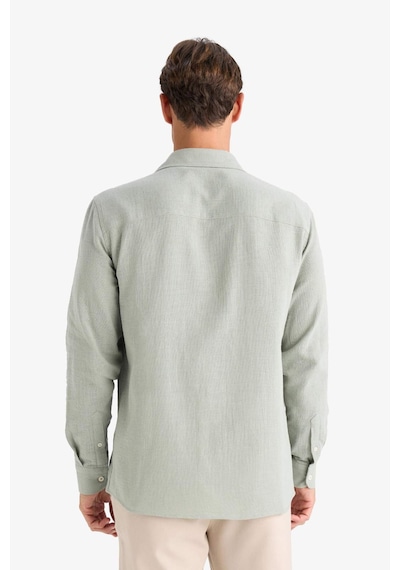 DeFacto %100 Pamuk Regular Fit İnce Kumaş Polo Yaka Uzun Kollu Gömlek D7394AX25SPKH499