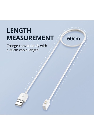 Caseonn Xiaomi Smart Band 11 Manyetik Usb Hızlı Şarj Kablosu Beyaz