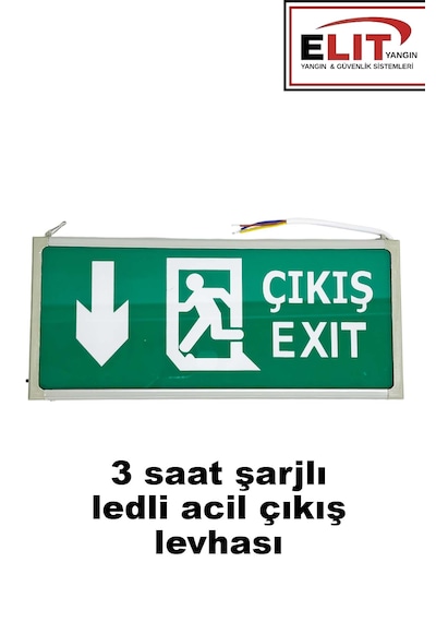 Ledli Exıt Armatür - Acil Çıkış Levhası 3 Saat Şarjlı