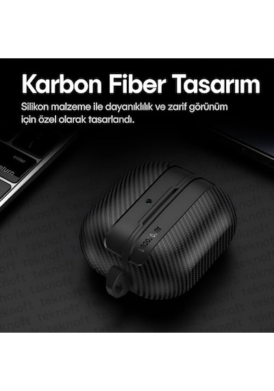 Samsung Galaxy Buds 3 Pro, Buds 3 Ve Buds 3 Fe İle Uyumlu Mat Karbon Fiber Dokulu Darbelere Dayanıklı Premium Silikon Çok Renkli