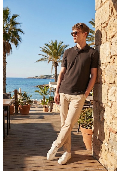 Buratti Erkek Polo Yaka T Shirt 5902127 Kahve Kahve