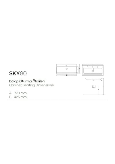 Karen Banyo Sky 80 CM Dolap Uyumlu Seramik Lavabo