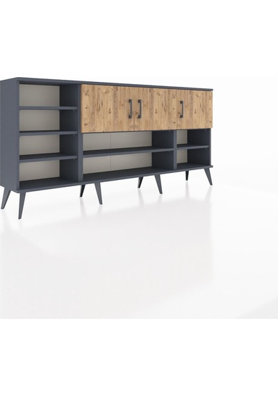 Arges Konsol 9 Raflı 3 Kapaklı 176x30x83 Antrasit-çam/aytaşı Çam/aytaşı Arges Konsol 9 Raflı 3 Kapaklı 176x30x83 Antrasit-çam/aytaşı Çam/aytaşı