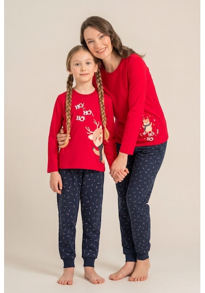 Rolypoly Ho Ho Ho Deer Anne Kız Kırmızı Uzun Kol Pijama Takım Rp3934-a-v1 Rp3934-a-v1