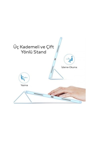 Coofbe Standlı Kalem Yerli Mıknatıslı Arkası Şeffaf Apple Uyumlu iPad Pro 11 Tablet Kılıfı 2022-2021-2020-2018