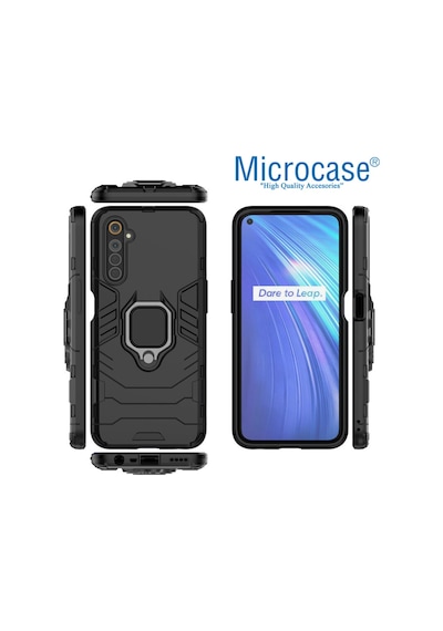 Microcase Realme 6 Batman Yüzük Standlı Kılıf