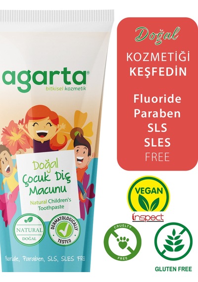 2 Adet Doğal Florürsüz Çocuk Diş Macunu Çilekli 75 Ml
