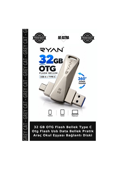 32 Gb Otg Flash Bellek Type C Otg Flash Usb Data Bellek Pratik Araç Okul Eşyası Bağlantı Diski