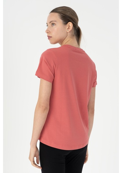 Maraton Regular Kadın Bisiklet Yaka Koyu Pembe- T-shirt Koyu Pembe-