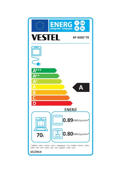 Vestel AF 6682 YX 70 LT Ankastre Fırın