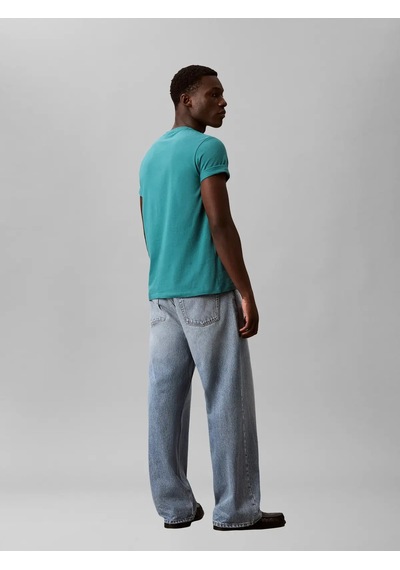 Calvin Klein Ss Badge 30s Jersey, 8zu Yeşil Erkek T-shirt