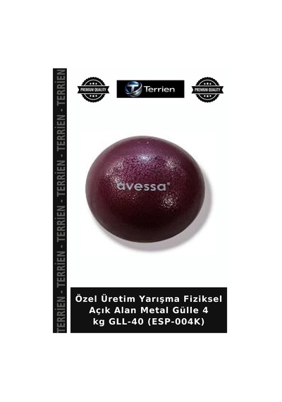 Özel Üretim Yarışma Fiziksel Açık Alan Metal Gülle 4 Kg Gll-40 Esp-004k