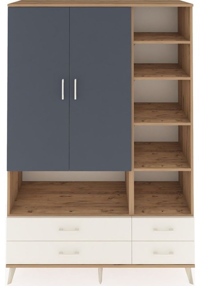 Hyperion Dolap 10 Raflı 4 Çekmeceli 2 Kapaklı 132x44x195 Çam-antrasit/aytaşı Antrasıt/aytası Hyperion Dolap 10 Raflı 4 Çekmeceli 2 Kapaklı 132x44x195 Çam-antrasit/aytaşı Antrasıt/aytası
