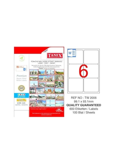 Tanex Tw-2006 Laser Etiket 99.1 X 93.1MM