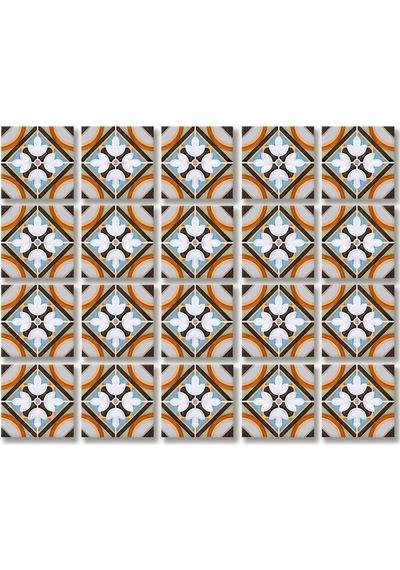 Tink Moroccan 2 Metraj Desenli Pvc Karo 10 X 10 Cm 20'li Paket Çok Renkli