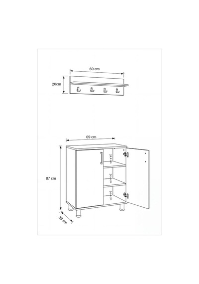 Da-015 Ayakkabılık Portmanto, Elbise Askılı 2 Kapaklı 3 Raflı Dolap, Vestiyer, Kahve Köşesi, Beyaz-s.meşe Kahverengi - 911158598 Kahverengi Da-015 Ayakkabılık Portmanto, Elbise Askılı 2 Kapaklı 3 Raflı Dolap, Vestiyer, Kahve Köşesi, Beyaz-s.meşe Kahverengi - 911158598 Kahverengi